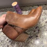 Frye Judith Bootie Cognac Brown Leather Ankle Boot Zip Closure Photo 9