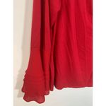 cupio Women's Top Scoop Neck Blouse Bell Long Sleeve Classic Red OS Photo 2