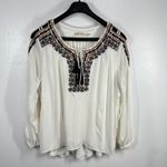 LK Bennett Soft‎ Surroundings Embroidered Blouse GauzyTassel Tie Long Sleeve White Size 3x Photo 1
