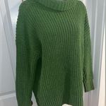 Aerie Sage Green Soft Velour Textured Knit Turtleneck Sweater - Size Medium Photo 0