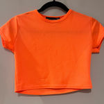 Pretty Little Thing Neon Orange Short Sleeve Crop Top Size 4 Photo 0