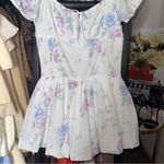 Hollister  Sofia White Floral Drop Waist Bubble Skirt Mini Dress Women M New NWT Photo 5