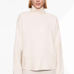 Oysho ribbed asymmetric high neck turtleneck knit sweater Photo 3