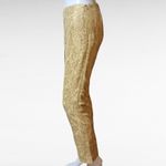 Neiman Marcus Nicole Miller Collection Gold Metallic Lace Straight Leg Pants Size 2 Photo 3