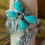 Sierra Nevada Turquoise Sterling Silver Butterfly Sunflower Ring Size 7 Blue Photo 0