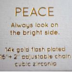 Unwritten NWT  PEACE 14k Gold Plated Cubic Zirconia Statement Necklace Photo 4
