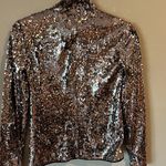 Chelsea28  new with tags Silver Sequin Mock Neck‎ Long Sleeve Top XS Photo 5