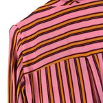 ZARA  Pink Striped High Low Hem Long Sleeve V-Neck Casual Blouse Women Sz S Photo 7