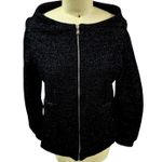 Marc by Marc Jacobs  Black Poly/Wool Boat Neck Jacket Zip-up Black/Silver Sz L Photo 0