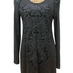 ✨Soma Divine Terry Scarf Hem Grey Sz Large Hoodie Paisley Scroll✨ Gray Photo 2