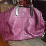 Cole Haan Pebbled Purple Leather XL Tote Bag Photo 4