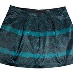 The Limited  Black Lace Print Satin A-line Mini Skirt Photo 0