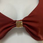 ANDIE Swim The Dalia Bikini Top Burgundy Gold Clasp Adjustable Padded Medium NWT Photo 2