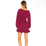Tularosa  Magenta Jordan V Neck Puff Long Sleeve Dress Photo 1