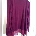 Design History Deep Maroon Sheer Chiffon Trim Detailing Waterfall Cardigan XXL Photo 7