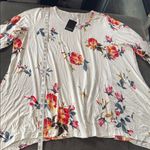 Women’s Plus Size Floral Tunic Top 3/4 Sleeve Asymmetrical Hem Size 4X 26W Photo 9