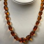 Natural Baltic Amber Women’s Necklace Strung on 12k Gold Chain Orange Photo 5