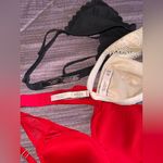 Victoria's Secret Bundle Scalloped Lace Bralette - Black, Red, cream Photo 2