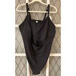 Cacique Lane Bryant  Rib Keyhole High Leg Thong Bodysuit BLACK Plus Size 26/28 Photo 3