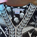 Gretchen Scott Designs Bordertown V Neck 3/4 Sleeve Dress ~ Size Small 🧡🍄 Black Size M Photo 6