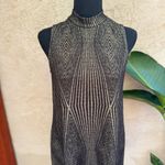 Tiana B. Black and Gold Tinsel Geometric Mini Dress Size 8 Photo 1