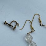 Vintage dangle drop faceted globe pierced earrings. Gold Photo 5