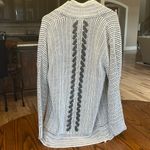 Pink Rose Soft Comfy Crochet Cardigan Sweater Long Gray White Blend Photo 7