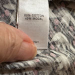 J.Jill Floral SMALL Print 3/4 Sleeve Scoop Neck Knit Top Small Red Black White Photo 4