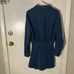 Cider  Dark Teal Solid Collar Mini Dress XS NEW Fall Academia Classic Preppy Boho Photo 3