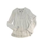  | Anthro Holding Horses Crochet Long Sleeve Womens White Top Photo 4