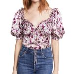 NEW Ronny Kobo Daisha Top In Dusty Rose Floral Pink Purple Size Large L Photo 0