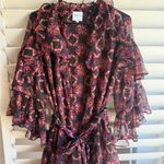 MISA Los Angeles Misa Black and Red Floral Mini Dress ruffles Photo 5