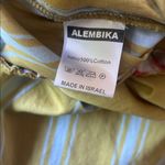 Alembika Striped Wide Leg High Waist Butter Yellow White Pants Size 4 Gold Size L Photo 9
