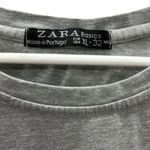ZARA Basics Heathered Gray Dolman Short Sleeve Ruched Side Tee Shirt Womens XL Photo 8