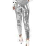 Tipsy Elves  Silver SEQUIN High Waisted Rise Leggings Women's Size Small NWT. Photo 1