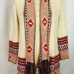 Maxsport Women's Long Cardigan Sweater Tribal or Aztec Pattern (681) Red Size M Photo 0