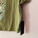 Ed Hardy NWT Green Cropped Baby Tee Death Before Dishonor Women's size Large Photo 4