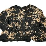 Dress to Kill LagenLook One Size Art to Wear Black & Tan Tie Dye Button Up Top Photo 1