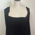 Bar III Bar 111 XXL Square Neck Smocked Long Sleeve Ruffle Black NWOT Photo 2