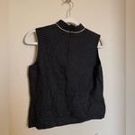 St. John ‎ Embellished Polka Dot Knit Top Sz M Black Gold Sleeveless Santana Knit Photo 2