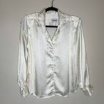 J.H. Collectibles Satin Polka Dot Blouse White Yellow Sz 6 Photo 4