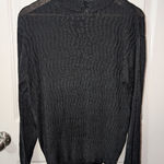 Vintage Genelli Textured Silk Long Sleeve Shirt Medium Black Photo 0