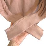 Free People  Ribbed V-neck ballet pink light blush pullover batwing sweater Photo 2