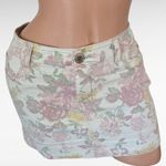 Highway Jeans HWY Jeans Y2K Floral Micro Mini Skirt Size 1 White Pink Yellow Floral Denim Photo 1