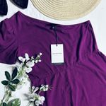 Who What Wear NWT plum purple cotton blend one shoulder midi dress Photo 2