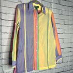 Lauren Ralph Lauren Pastel Stripe Button‑Up Shirt M Streetwear Y2K Preppy Blouse Purple Size M Photo 1