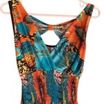 Boutique  Brand Tropical Dress W/ V-Neck, elasticized waist, asymmetric hemline Photo 4