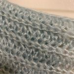 Vintage K Mart Crocheted Crochet Infinity Scarf Blue & Ivory Sparkle 42”x9” Photo 2