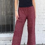 Free People Bohemian Maroon floral print high-waisted wide-leg capri pants sz s Photo 1