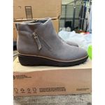 Clarks Sharon Heights Ankle Boot Gray Suede Leather Women Size 6 Booties NEW Photo 2